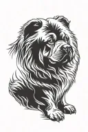 smooth coat chow chow sitting down silhouette tattoo design idea