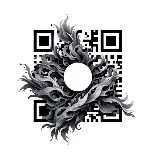 QR code flowing tattoo design idea
