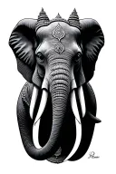 thai elephant head tattoo design idea