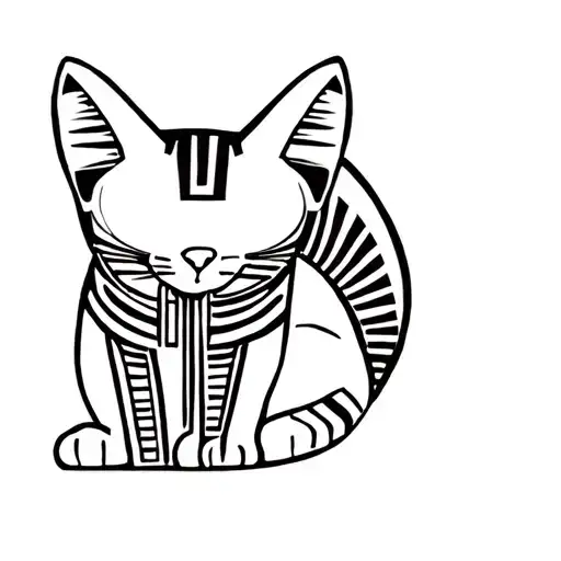 egyptian cat sitting tattoo design idea