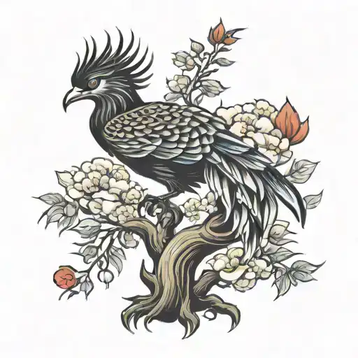 Phoenix Bird Inside A Tree Of Life tattoo design idea