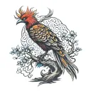 Phoenix Bird Inside A Tree Of Life tattoo design idea