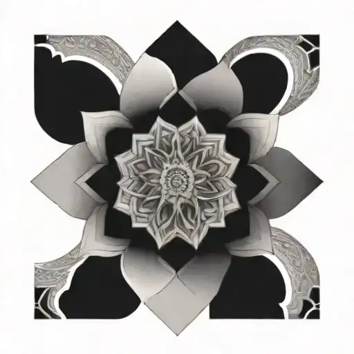 Elbow Mandala along with north star in the middle tattoo design idea