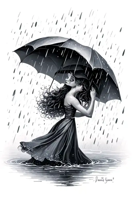 never fear a storm, learn to dance in the rain tattoo design idea
