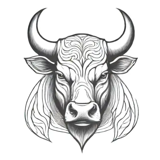 a bull's head tattoo design idea