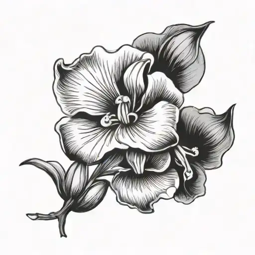 sweetpea flower tattoo design idea