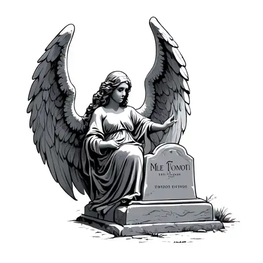 Angel Tombstone tattoo design idea