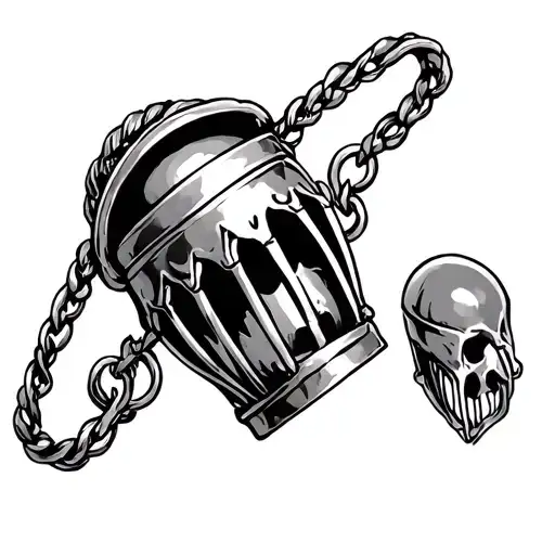 Chastity cage tattoo design idea