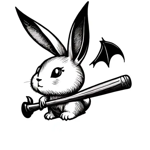 Playboy bunny with a bat wings tattoo design idea