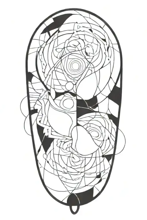 An abstract design symbolizing the interconnectedness of love, sex, and creativity tattoo design idea