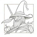 corn dressed as a wizard tattoo design idea