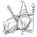corn dressed as a wizard tattoo design idea