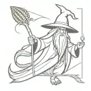 corn dressed as a wizard tattoo design idea