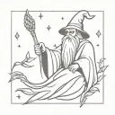 corn dressed as a wizard tattoo design idea