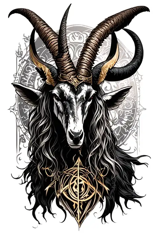 arcangel uriel with capricorn zodiac sign tattoo design idea