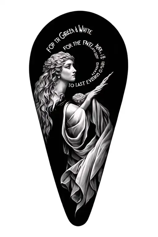 "For the Green & the White I adore, for the Parish to last evermore"  tattoo design idea