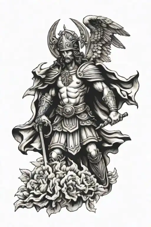 saint micheal tattoo design idea