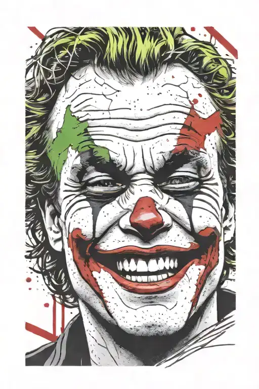 heath ledger joker laughing tattoo design idea
