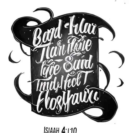 calligraphy bible verse Isaiah 41:10 on my chest piece with Pinyonscript font in English  tattoo design idea