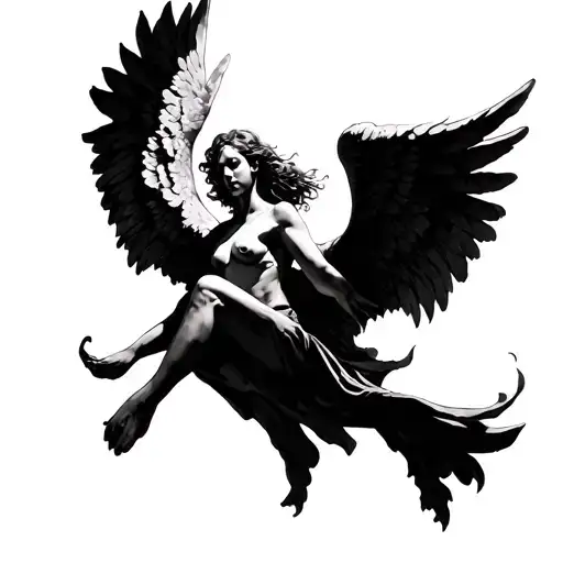Falling Angel tattoo design idea