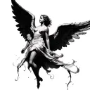 Falling Angel tattoo design idea