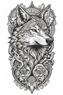 Wolf women tattoo design idea
