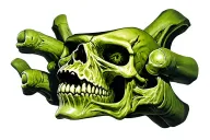 green skinned zombie skull tattoo design idea