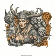 viking witch evil tattoo design idea
