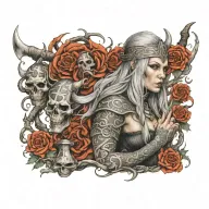 viking witch evil tattoo design idea