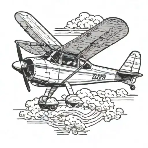 cessna 172 flying tattoo design idea