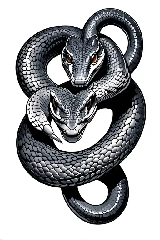 segmented snake neo traditional tattoo design idea
