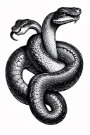 segmented snake neo traditional tattoo design idea