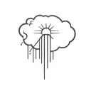 Sun rays with clouds surrounding words tattoo design idea