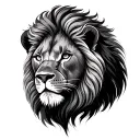 Fine Line Lion tattoo design idea