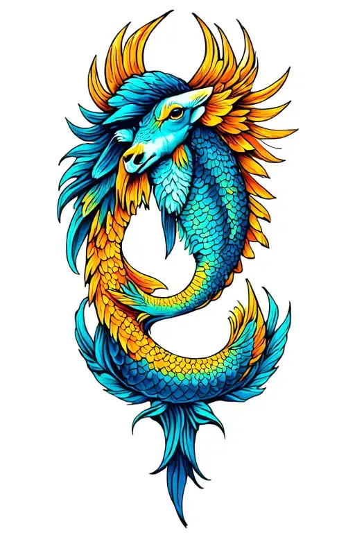 children's signs intertwined Aquarius Pisces Taurus tattoo design idea