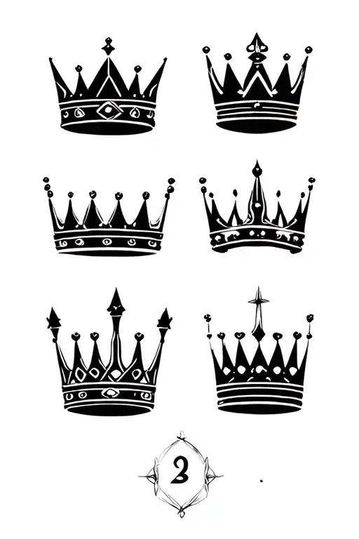 4 kings crowns tattoo design idea