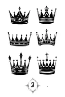 4 kings crowns tattoo design idea