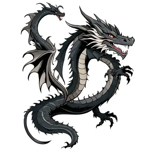 western dragon wrapped tattoo design idea