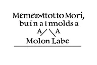 memento mori but in a molon labe font, text only tattoo design idea