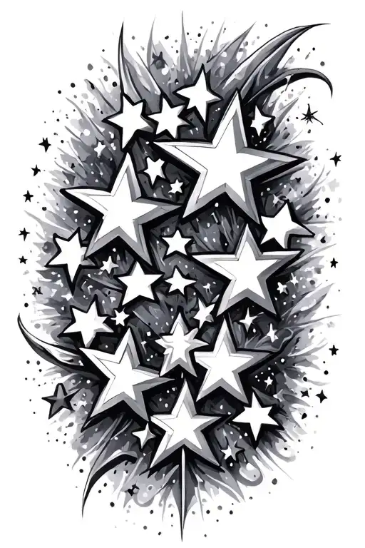 stars scattered tattoo design idea