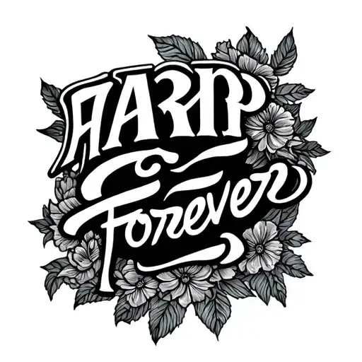 AARP Forever written in script tattoo design idea