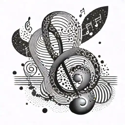 A heartbeat waveform with a treble clef tattoo design idea