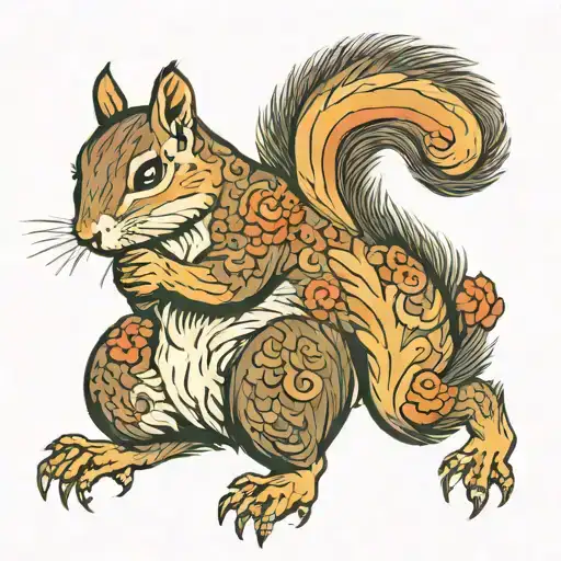 Squirrel tattoo design idea