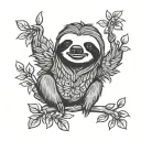 Funny sloth tattoo design idea