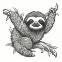Funny sloth tattoo design idea