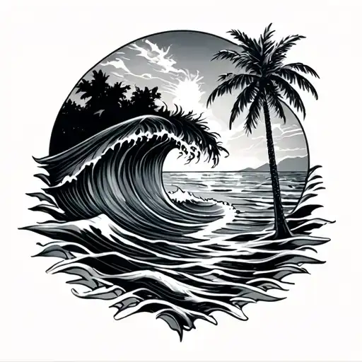 A striking rib-side tattoo inspired by the free-spirited energy of beach parties, late-night waves, and a wild, nomadic tattoo design idea