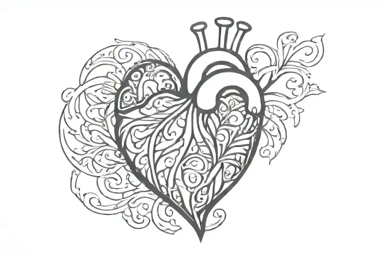 the idea of a heart tattoo in an alternative style tattoo design idea
