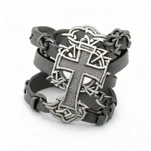 bracelet with cross, Roman numerals 26.10.2023 tattoo design idea