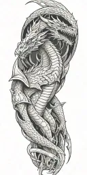 dragon knight tattoo design idea