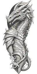dragon knight tattoo design idea